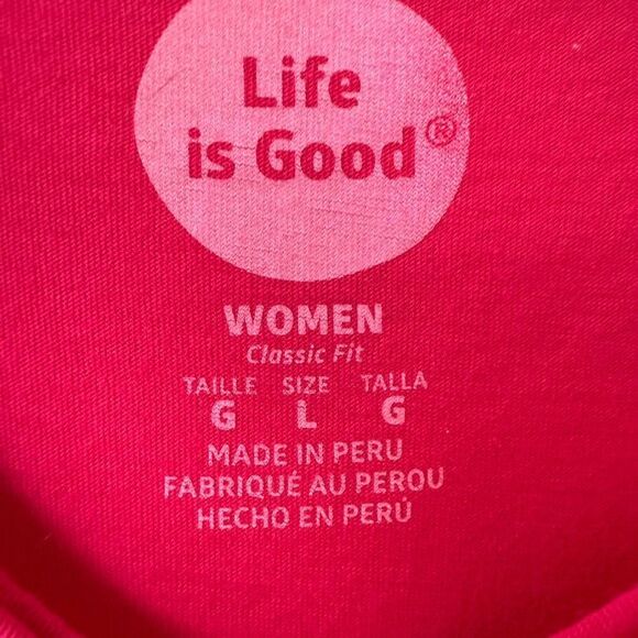 Life Is Good Women's Red Hooded Tank Top - Picture 3 of 4